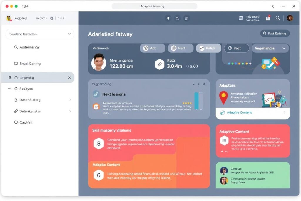 Adaptive learning system showing personalized educational pathway for Indonesian student
